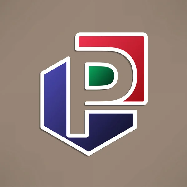 Иконка с буквой P — стоковый вектор