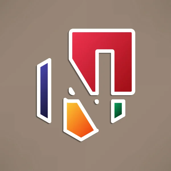 Abstraktní ikonu s písmenem n — Stockový vektor
