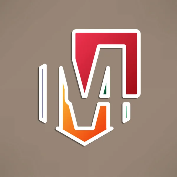 Abstracte pictogram met letter m — Stockvector