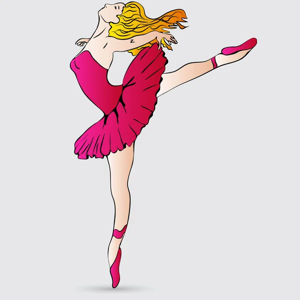 Ballerine, danseuse de dessin animé — Image vectorielle