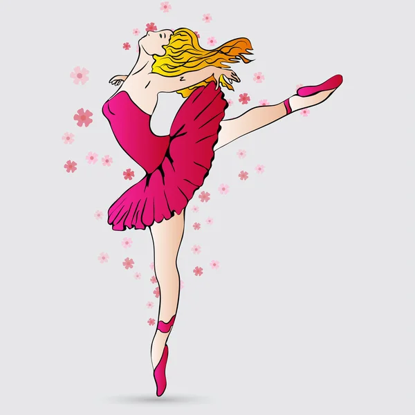 Ballerine, danseuse de dessin animé — Image vectorielle