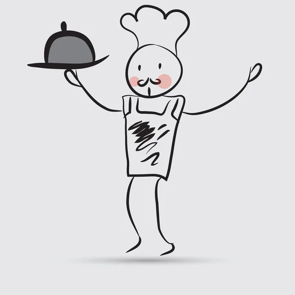 Повар, повар, значок мультфильма — стоковый вектор