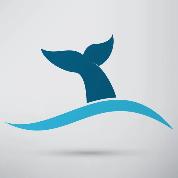 Whale staart pictogram — Stockvector