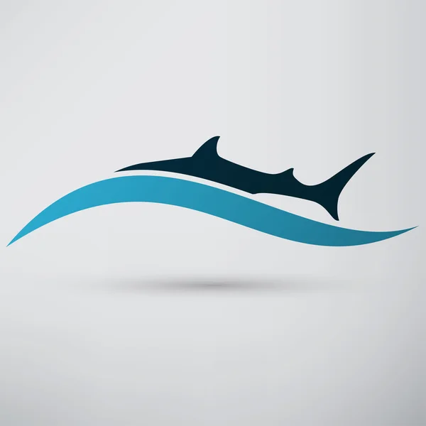 Žraloka, mořské zvíře ikony — Stockový vektor