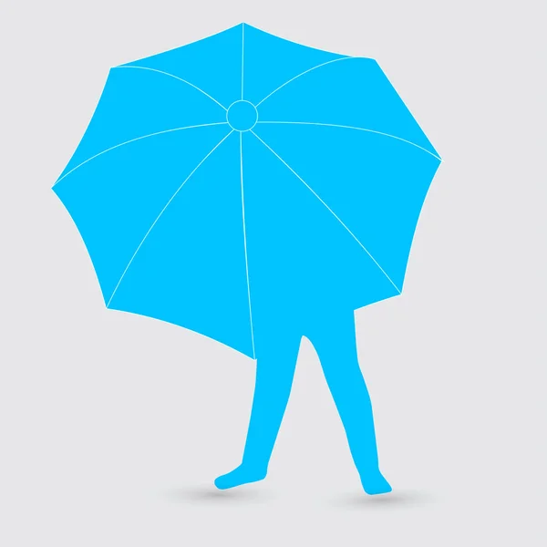 Homme avec icône de parapluie — Image vectorielle