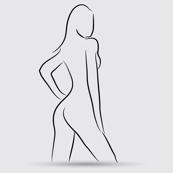 Sexy mujer desnuda icono — Vector de stock