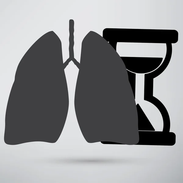 Pulmones humanos, icono de salud — Vector de stock