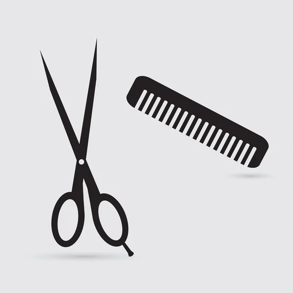 Scissors and comb icon — Stock Vector