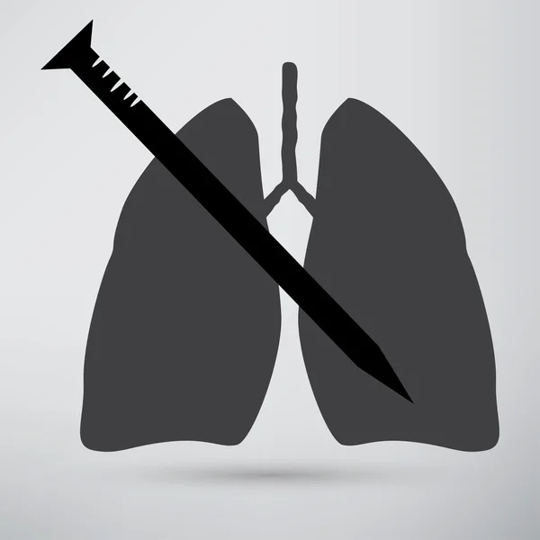Menselijke longen, gezondheid pictogram — Stockvector
