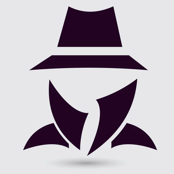 Secret service agent ikonen — Stock vektor