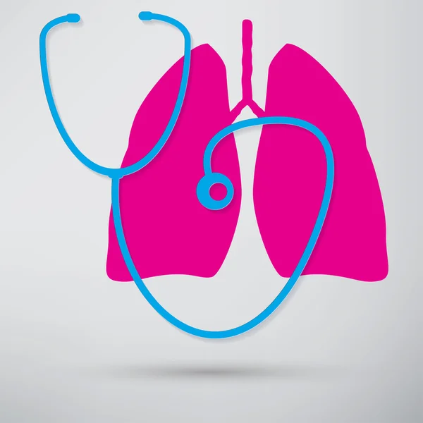 Pulmones humanos, icono de salud — Vector de stock