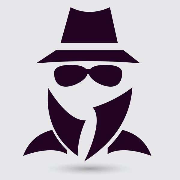 Icono del agente del servicio secreto — Vector de stock