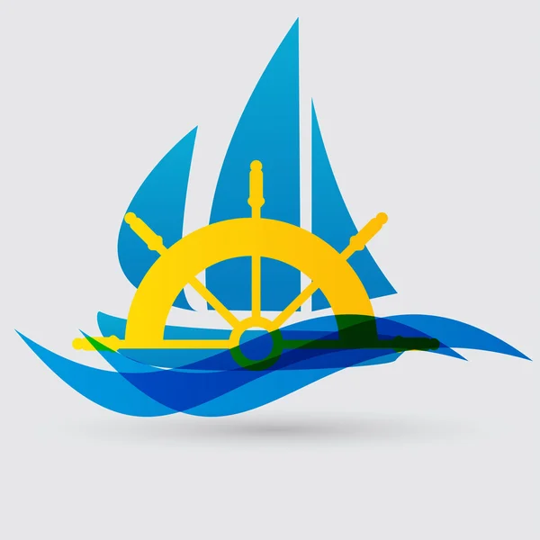 Yacht, sailing icon — Stock Vector