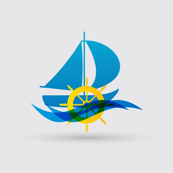 Yacht, sailing icon — Stock Vector