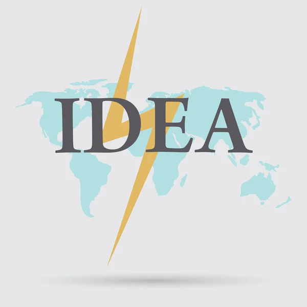 Idea, relámpago, icono del mundo — Vector de stock