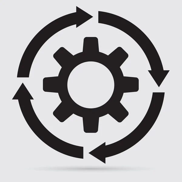 Setas com ícone de engrenagem —  Vetores de Stock