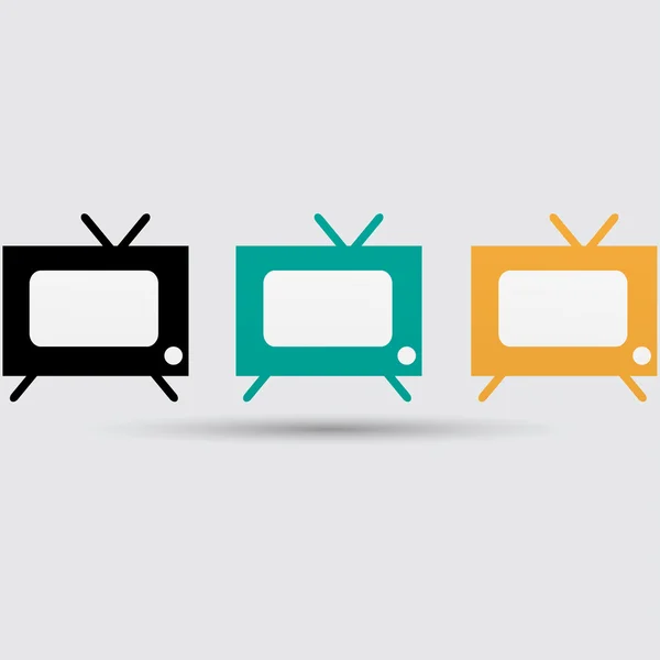 Cartoon tv, television ikoner set — Stock vektor