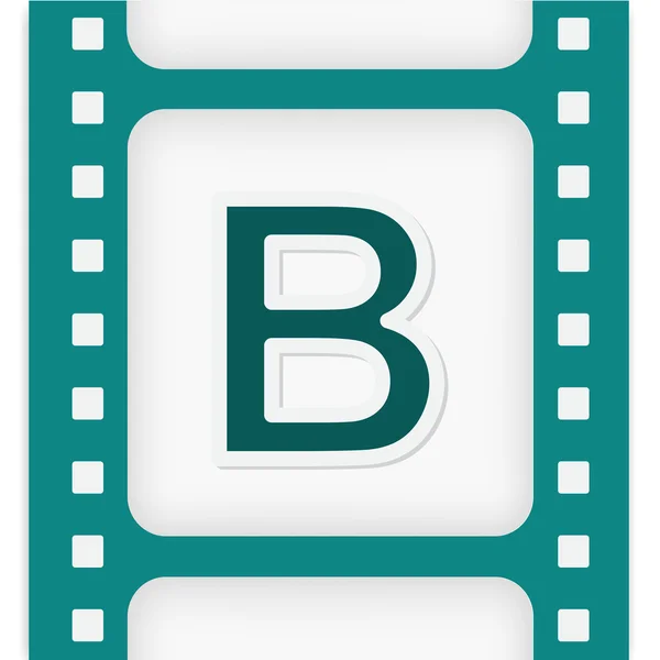 B letter in film icon — Stock Vector