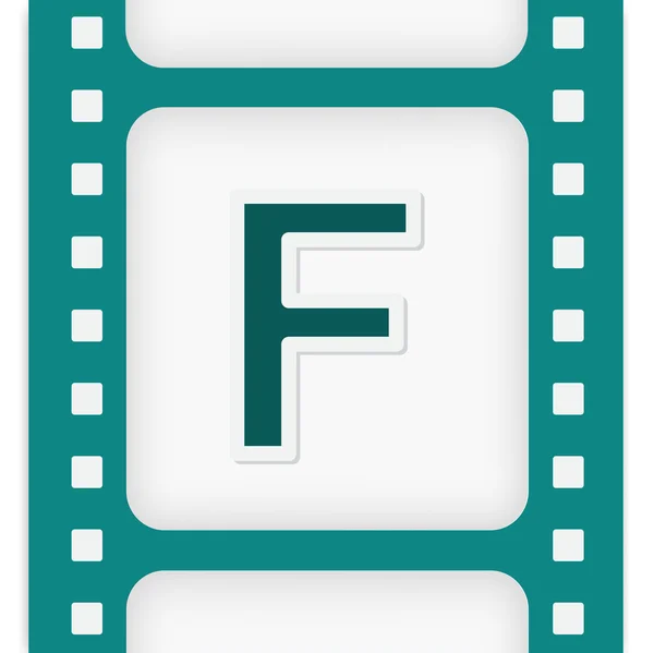 Litera F w filmie ikona — Wektor stockowy