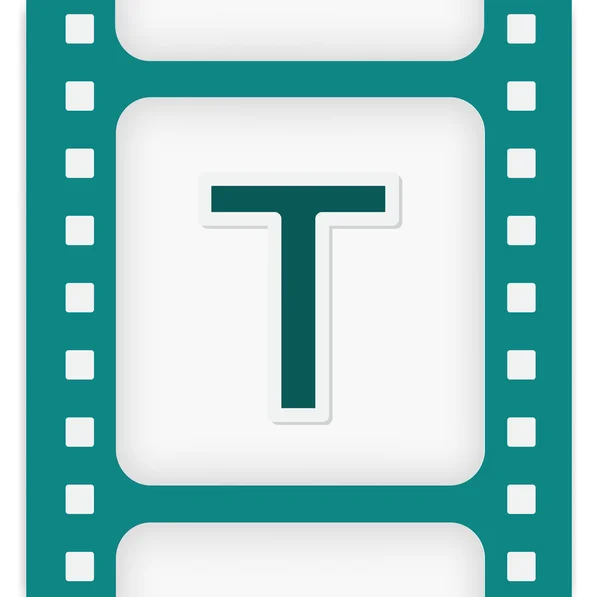 T letter in film icon — Stock Vector