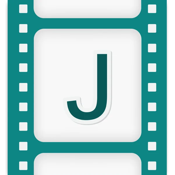 J letter in film icon — Stock Vector