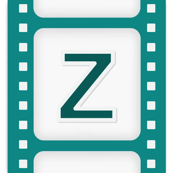 Z letter in film icon — Stock Vector