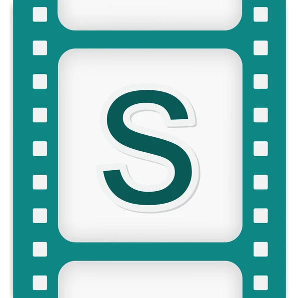 S letter in film icon — Stock Vector