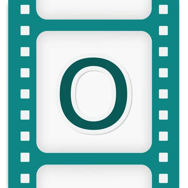 O letter in film icon — Stock Vector