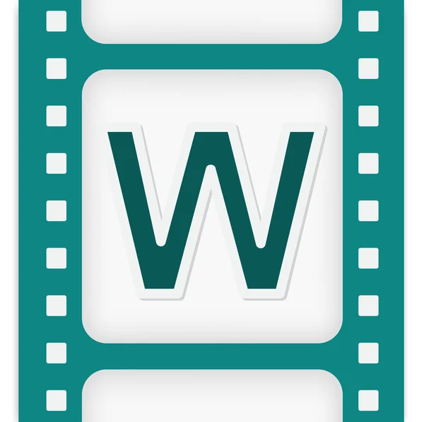 W letter in film icon — Stock Vector