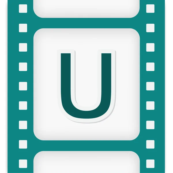 U letter in film icon — Stock Vector