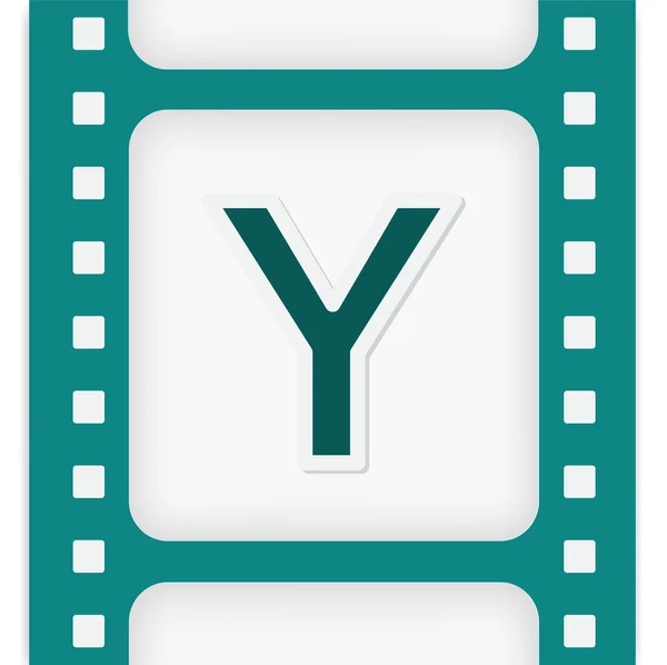 Y letter in film icon — Stock Vector