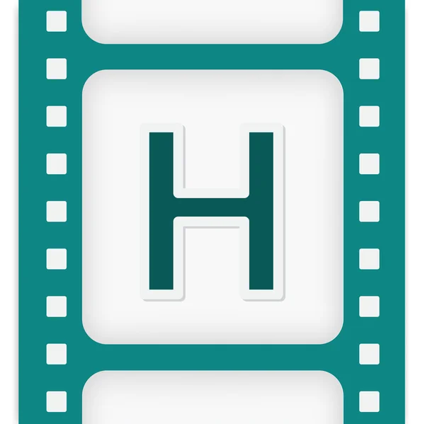 H letter in film icon — Stock Vector