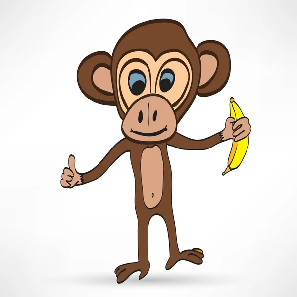 Vtipné karikatury opice — Stockový vektor
