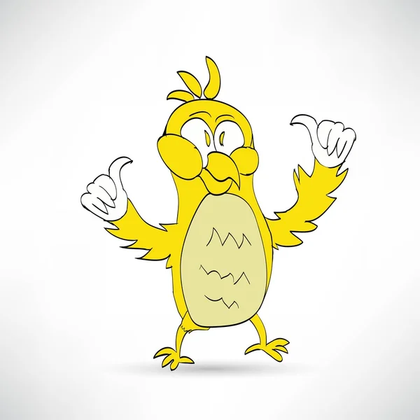 Emocionado pollo de dibujos animados — Vector de stock