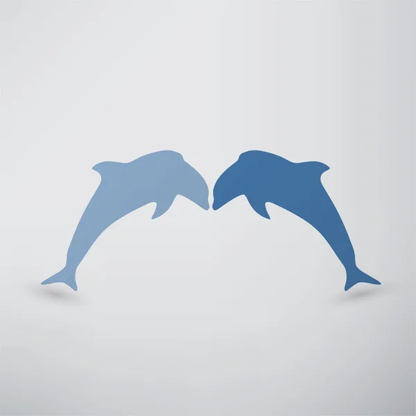 Dolphins, fish icon — Wektor stockowy