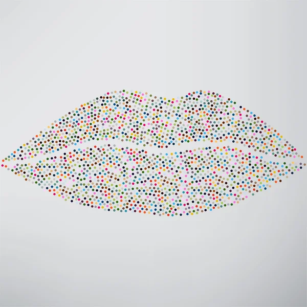 Baiser, lèvres symbole abstrait — Image vectorielle
