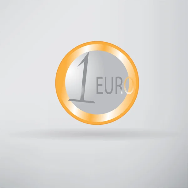 Pièce d'or, icône en euro — Image vectorielle
