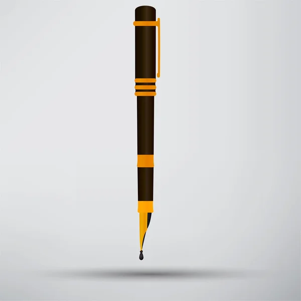黄金のペン、ビジネス アイコン — ストックベクタ