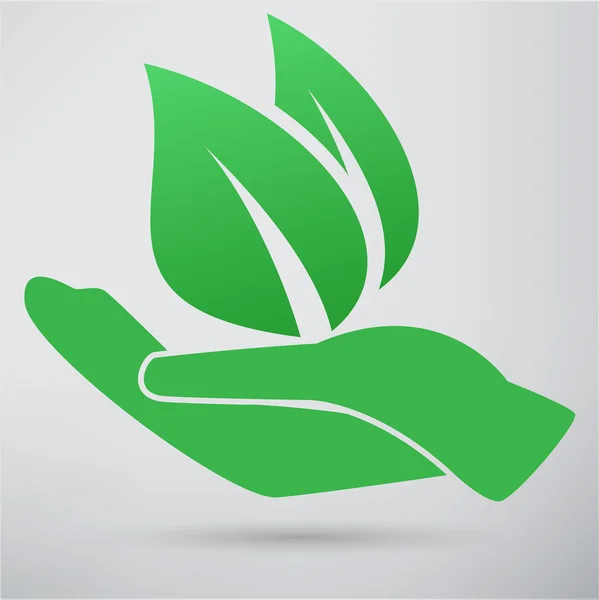 Icône main et plante — Image vectorielle