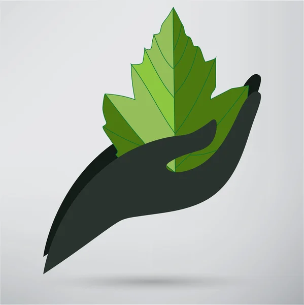 Pictogram hand en plant — Stockvector