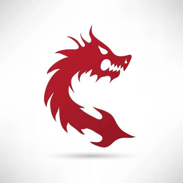 Símbolo do dragão vermelho — Vetor de Stock