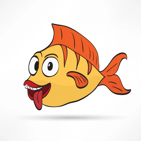 Crazy Cartoon fish — Stock Vector