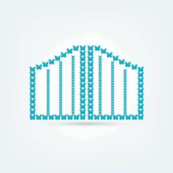 Brána, plot ikonu — Stockový vektor