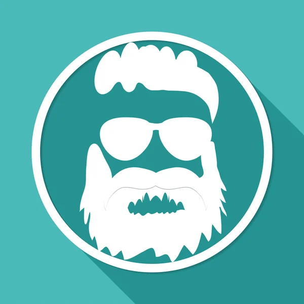 Icon of beard, man in glasses — ストックベクタ