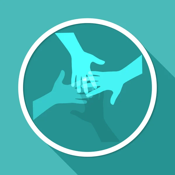 Icono de manos conectadas — Vector de stock
