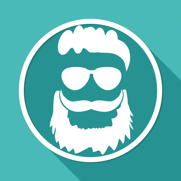 Icon of beard, man in glasses — Stock vektor