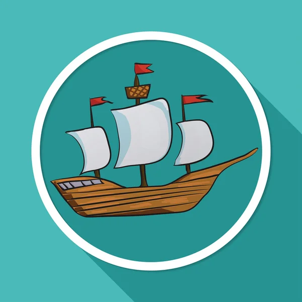 Icon of sailing vessel — Stock Vector