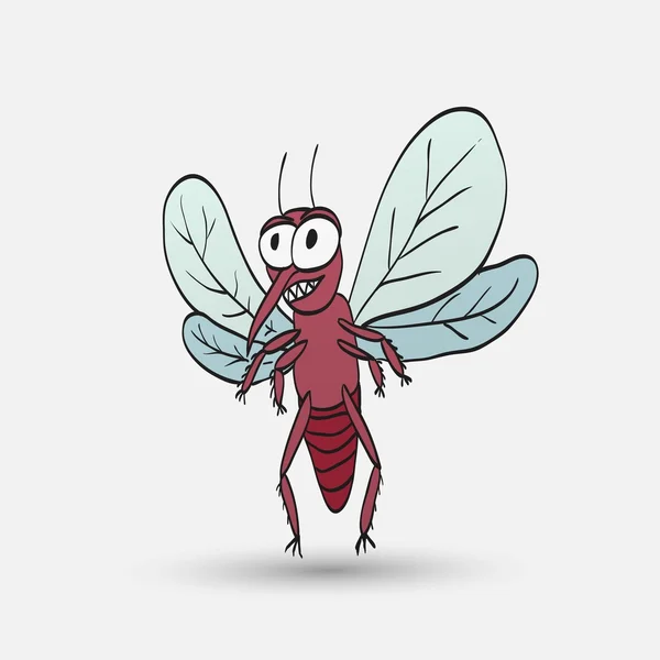 Símbolo dos desenhos animados do mosquito irritado —  Vetores de Stock