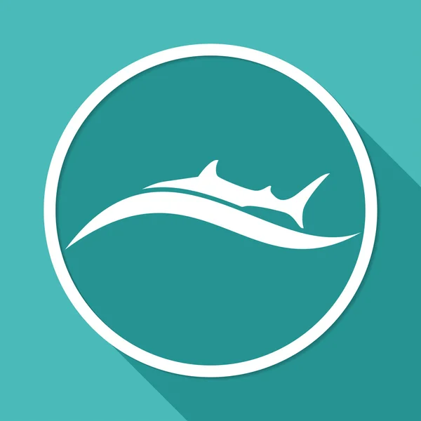 Ikona žraloka, ryby — Stockový vektor