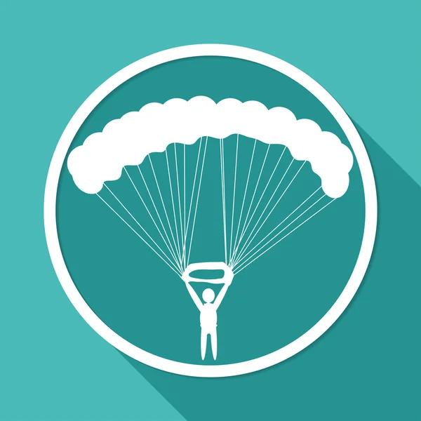 Icon of Parachute, paratrooper — Stock Vector